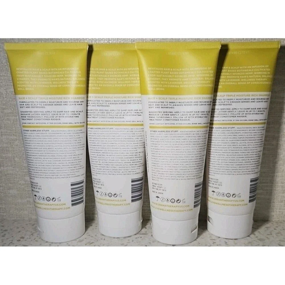 Lot Of 4 Twisted Sista Wellness +Therapy Hair Scalp Triple Moisture Rich Shampoo